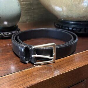 Vintage Eddie Bauer Mens Black Silver Belt Preowned Dress Belts Black Belts